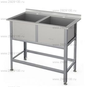 Ванна моечная ВМС/2-121/70 с бортом 2 секции
