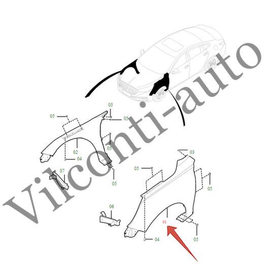 КРЫЛО ПЕРЕДНЕЕ ЛЕВОЕ HONGQI H5 I 2017-2022 5HA052211-#M1 100% ОРИГИНАЛ