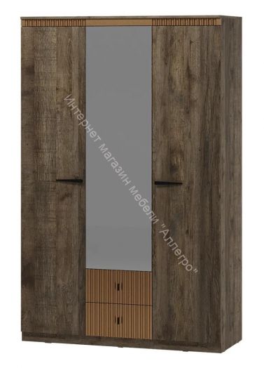 Шкаф трехдверный на цоколе Ольга 3  Дуб коми