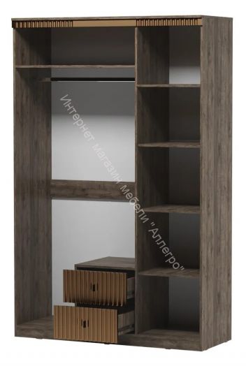 Шкаф трехдверный на цоколе Ольга 3  Дуб коми