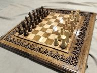 Шахматы + нарды резные «Орнамент» 50
