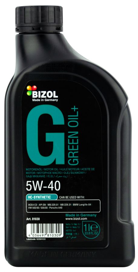 BIZOL Green Oil+ 5W-40, 1л