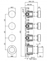 Термостатический смеситель для душа Zucchetti Isy22 ZIS5803 с 3 запорными клапанами схема 2