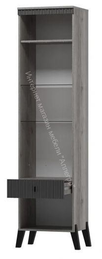 Шкаф витрина пенал с ножками Ольга 3 Дуб делано серый