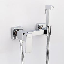 Frap F7504 bidet kranının montaj və komponent detalları - divara montaj, 120 sm şlan və tutucu ilə asan quraşdırma və funksionallığı vurğulayır.1