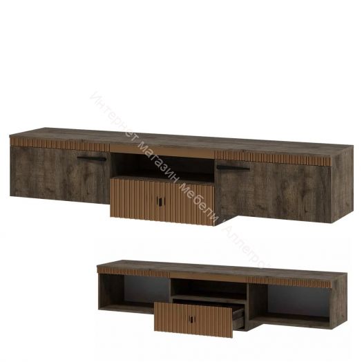 Тумба ТВ №1 подвесная на кронштейне Ольга 3 Дуб коми