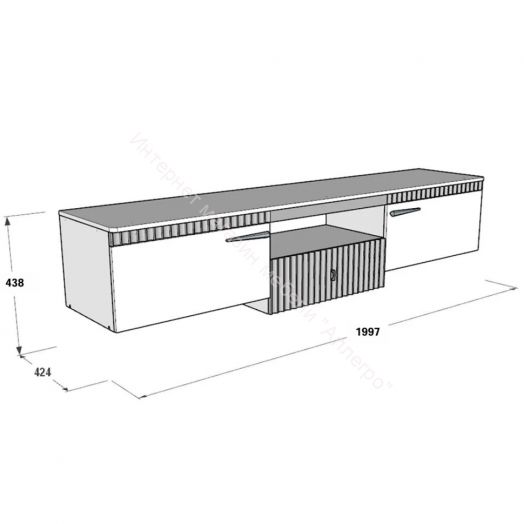 Тумба ТВ №1 подвесная на кронштейне Ольга 3 Дуб коми
