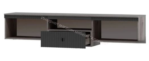 Тумба ТВ №1 подвесная на кронштейне Ольга 3 Дуб делано серый