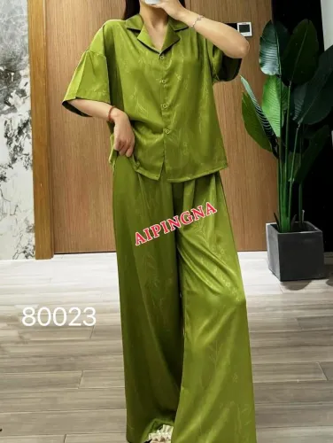 Пижама шелк с брюками  AIPINGNA 80023 (салатовый)