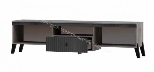 Тумба ТВ №1 с ножками Ольга 3 Дуб делано серый