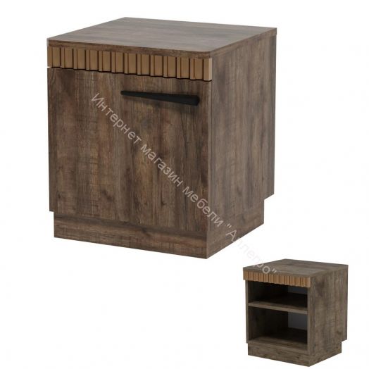 Тумба прикроватная на цоколе Ольга 3 Дуб коми
