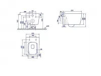 Подвесной унитаз без сиденья матовый Boheme Zen 967-B схема 2 Подвесной унитаз без сиденья матовый Boheme Zen 967-B схема 2
