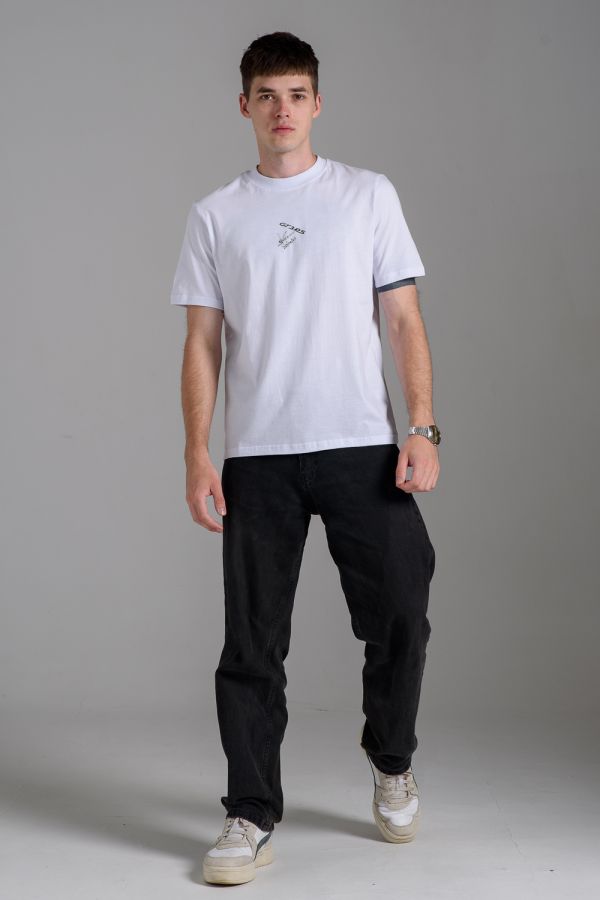 8556 Футболка мужская [белый+порше]