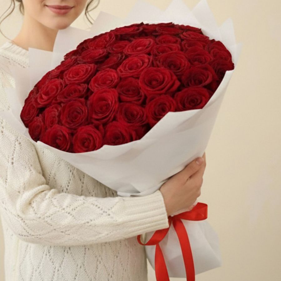 51 красная роза (50см)