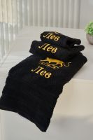 14418/10 Знаки зодиака полотенце махровое плотность 350гр [черный+лев]