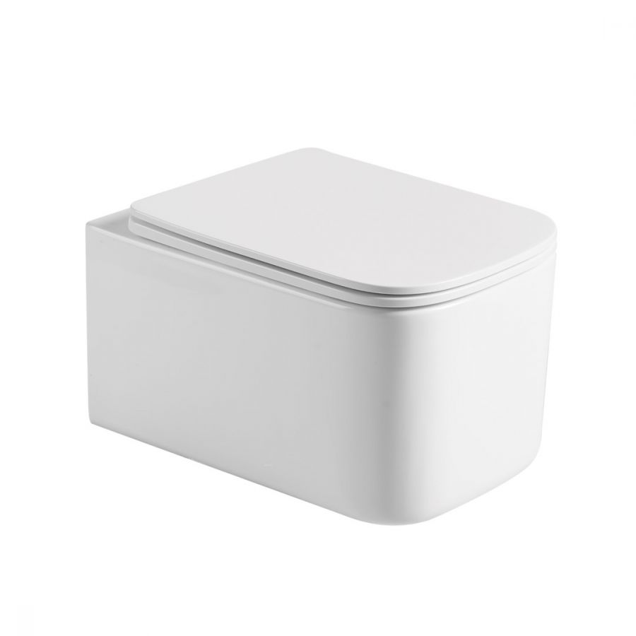 Унитаз подвесной, Mane Белый глянец c крышкой