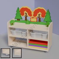 ТУМБА ДЛЯ ИГРУШЕК И ПОСОБИЙ 22 ОДНОСТОРОННЯЯ С 2-МЯ КОНТЕЙНЕРАМИ И МИНИ-МАТАМИ