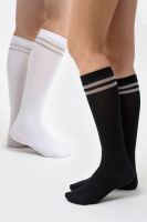 Гольфы женские Люрекс набор 2 пары [белый+черный]