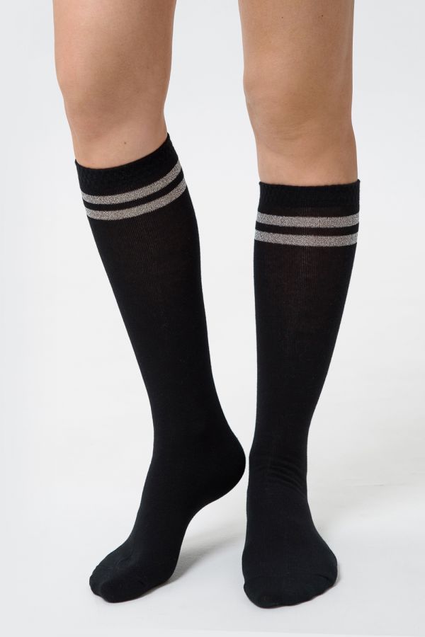 Гольфы женские Люрекс набор 2 пары [черный]