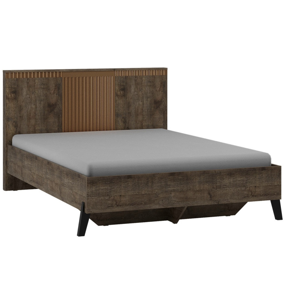 Кровать двуспальная 160х200 Ольга 3 (Дуб коми/Голден Пэлас)