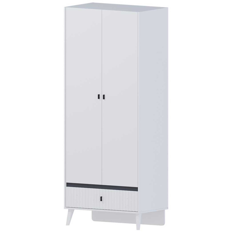 Шкаф 2-х дверный для одежды Омега 10 (Белый - Антрацит)