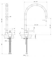 Высокий смеситель для раковины Gessi Jacqueline 77319299 схема 2