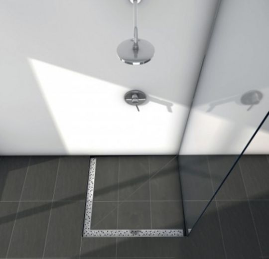 Душевой лоток Tece Drainline 120x120 611200 угловой без крышки схема 3 Душевой лоток Tece Drainline 120x120 611200 угловой без крышки схема 3