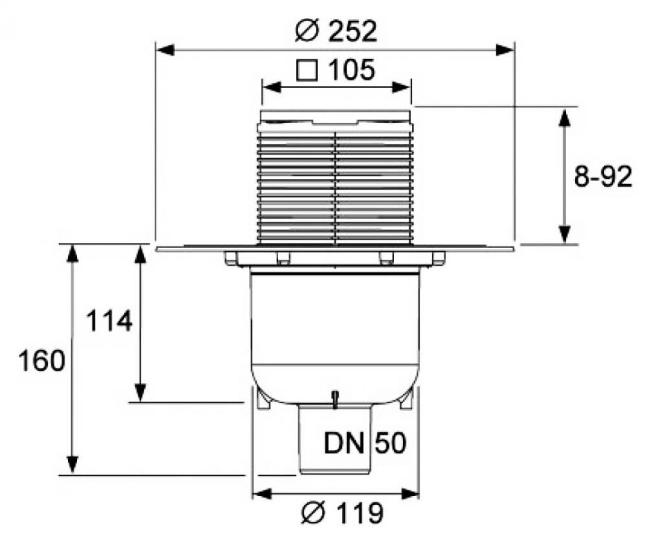 Дренажный душевой трап TeceDrainpoint S130 3601300 вертикальныйдекоративной решеткойфланцем ФОТО