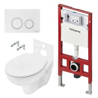 Комплект TECEspring Base, панель смыва с круглыми кнопками, унитаз Basic K401101/03/04WCB схема 1