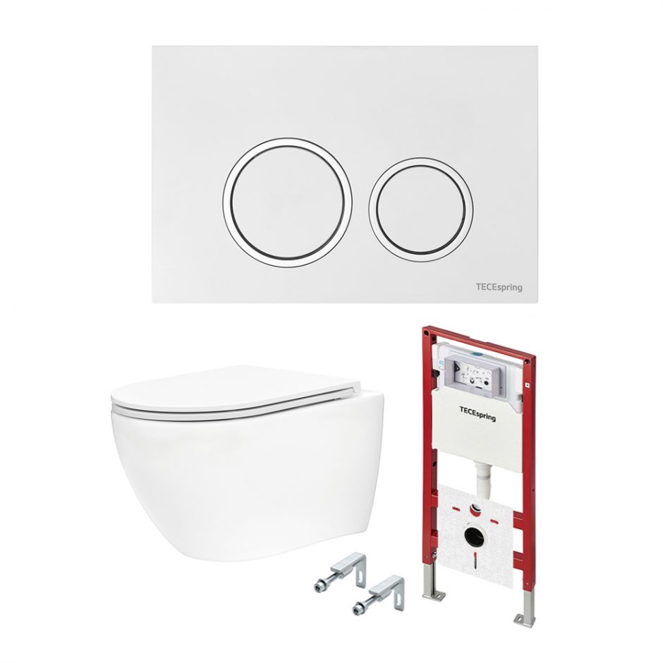 Изображение Комплект TECEspring Base, панель смывакруглыми кнопками унитаз модельK401101/03/04WCR