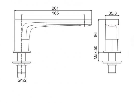 Излив на ванну Fima - carlo frattini F2415 схема 2 Излив на ванну Fima - carlo frattini F2415 схема 2