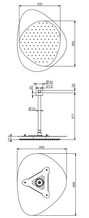 Изображение Тропический душ потолочный с подсветкой Fima - carlo frattini Wellness F2652 49,9х40
