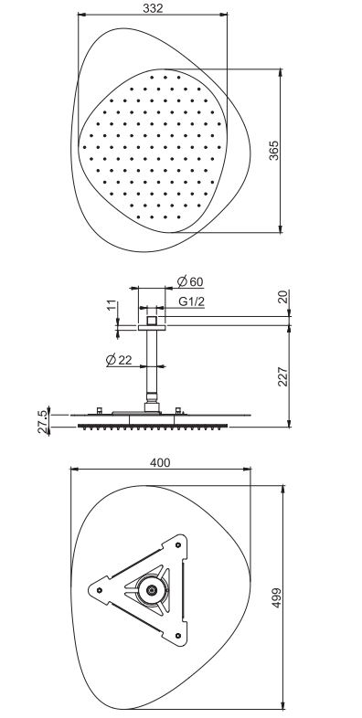 Тропический душ потолочный с подсветкой Fima - carlo frattini Wellness F2653 49,9х40 ФОТО