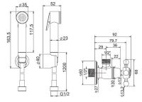 Смеситель с гигиеническим душем Fima carlo frattini Colletivita F2838/7OT схема 2