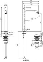 Fima carlo frattini Spillo up смеситель для раковины F3031/HXS схема 2 Fima carlo frattini Spillo up смеситель для раковины F3031/HXS схема 2