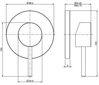 Внешняя часть смесителя для душа Fima carlo frattini Spillo UP F3033N1 схема 2