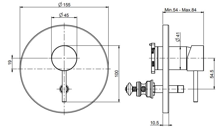 Fima carlo frattini Spillo Tech смеситель для ванны/душа F3039TX2 ФОТО