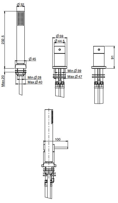 Изображение Смеситель для ванны Fima carlo frattini Spillo up F3044/1N