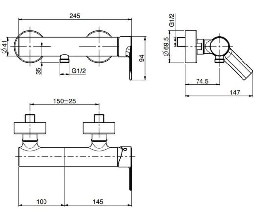 Fima carlo frattini Mast смеситель для душа F3135/1 схема 2