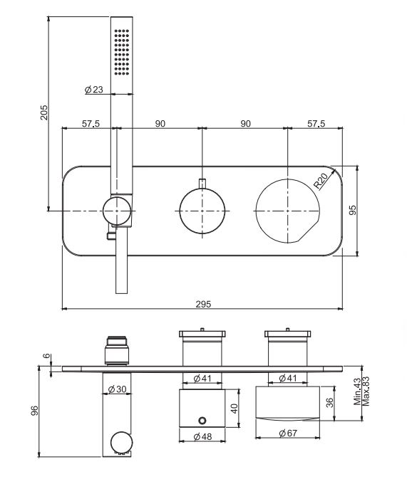 Смеситель для ванны и душа Fima carlo frattini So F3169WX2 ФОТО