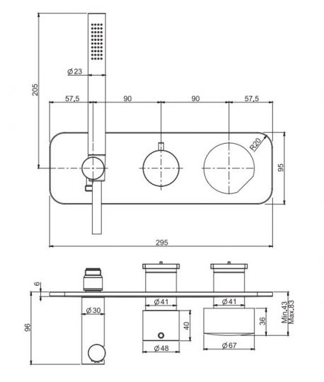 Смеситель для ванны и душа Fima carlo frattini So F3169WX2
