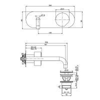 Fima carlo frattini So смеситель для раковины F3171WLX5 (внешняя часть) схема 2