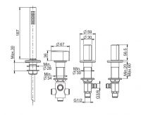 Смеситель для ванны Fima carlo frattini So F3174/1 схема 2