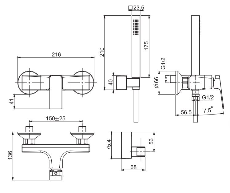 Изображение Смеситель для душа Fima carlo frattini Fit F3385