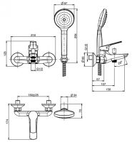 Смеситель для ванны и душа Fima carlo frattini Serie 4 F3764 схема 2 Смеситель для ванны и душа Fima carlo frattini Serie 4 F3764 схема 2