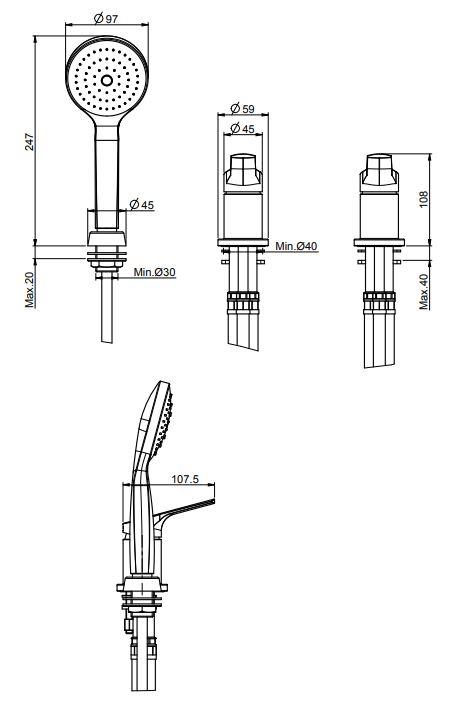 Fima carlo frattini Serie 4 смеситель для ванны/душа F3784/1N