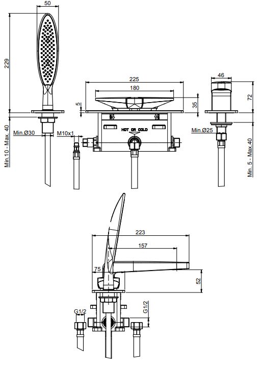 Смеситель для ванны и душа Fima carlo frattini Eclipse F3914