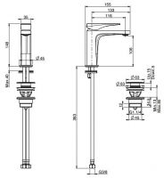 Fima carlo frattini Zeta смеситель для раковины F3961N схема 2 Fima carlo frattini Zeta смеситель для раковины F3961N схема 2