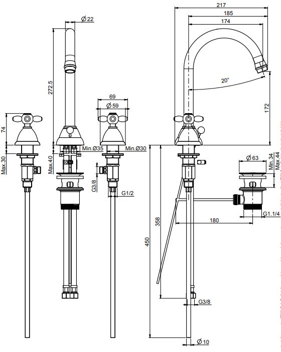 Изображение Fima carlo frattini Olivia смеситель для раковины F5001