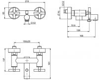 Fima carlo frattini Maxima смеситель для душа F5304/1 схема 2
